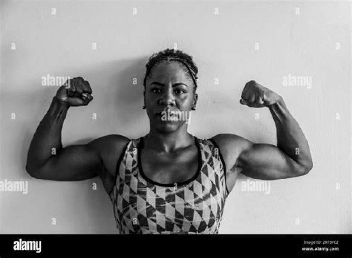 A woman wearing a sports bra.