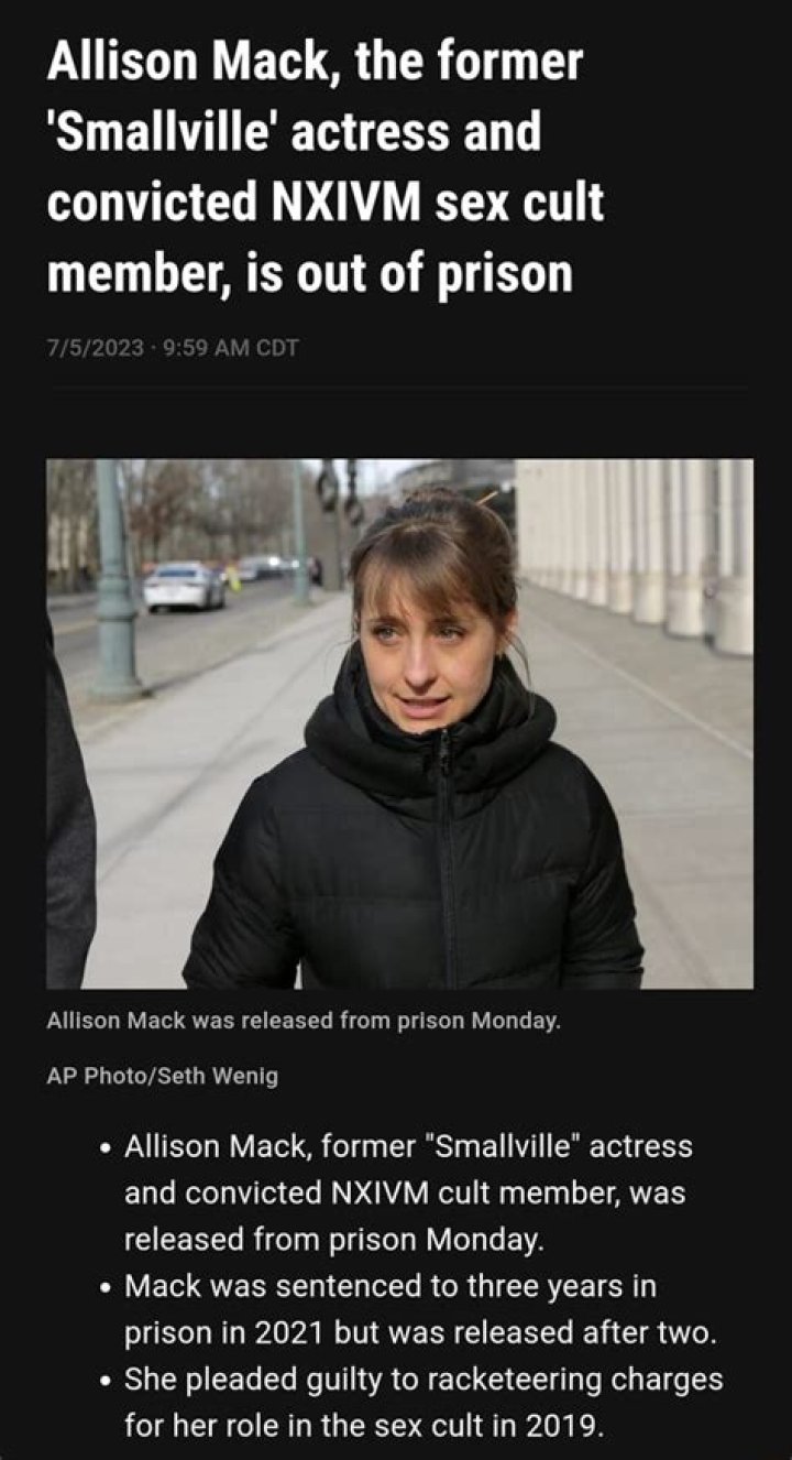 Allison Mack Pleads Guilty To 2 Charges In NXIVM Sex Cult Case, Faces 20 Years In Prison