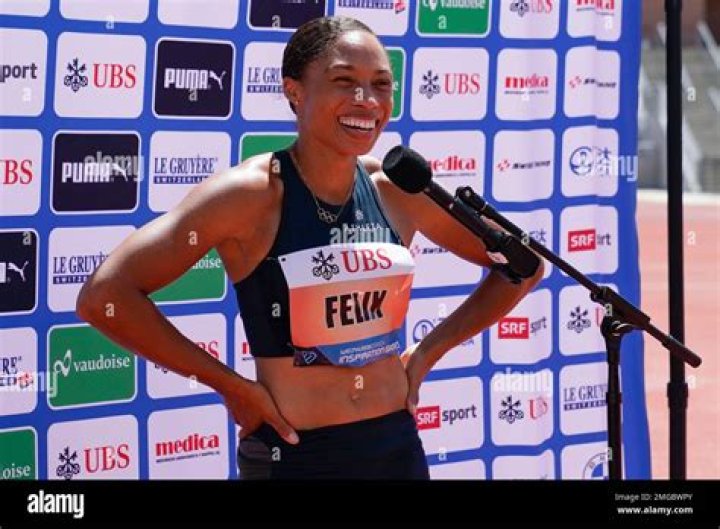 Allyson Felix reacts after winning the women's 150m dash at the Weltklasse Z&uuml;rich Inspiration Games at Mt. San Antonio College, in Walnut, Calif. Athletes competed from seven different locations around the world USA Weltklasse Remote Athletics, Walnut, United States - 09 Jul 2020