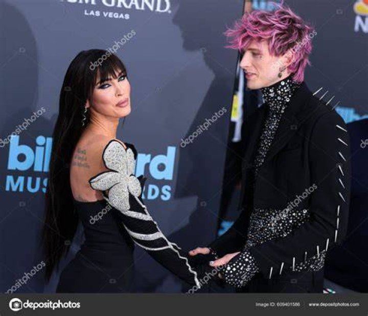American actress Megan Fox and boyfriend/American rapper Machine Gun Kelly (Colson Baker) arrive at the 2022 Billboard Music Awards held at the MGM Grand Garden Arena on May 15, 2022 in Las Vegas, Nevada, United States. 2022 Billboard Music Awards - Arrivals, Mgm Grand Garden Arena, Las Vegas, Nevada, United States - 16 May 2022