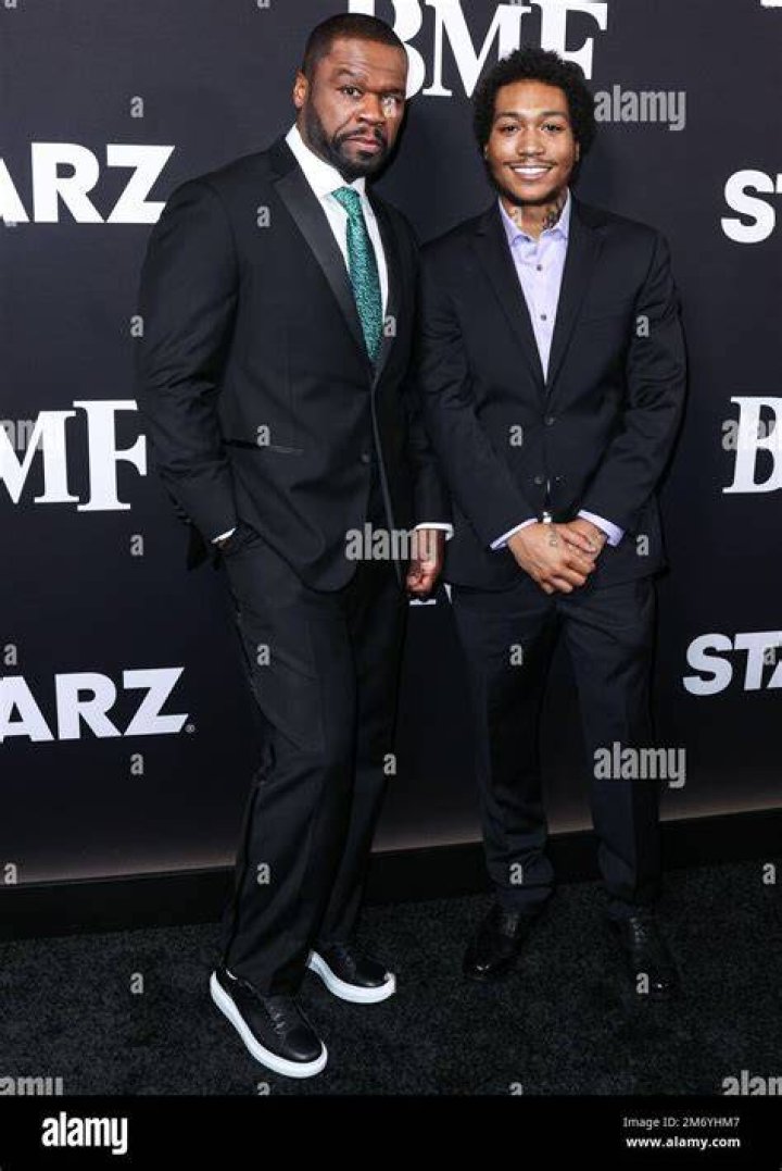 American rapper, actor, and businessman 50 Cent (Curtis James Jackson III) and girlfriend Jamira Haines (Cuban Link) arrive at the Los Angeles Premiere Of STARZ' 'BMF' (Black Mafia Family) Season 2 held at the TCL Chinese Theatre IMAX on January 5, 2023 in Hollywood, Los Angeles, California, United States. Los Angeles Premiere Of STARZ' 'BMF' Season 2, Tcl Chinese Theatre Imax, Hollywood, Los Angeles, California, United States - 05 Jan 2023