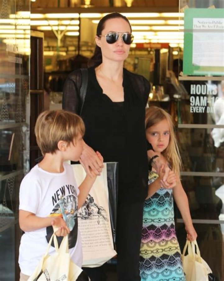 Angelina Jolie shops with her two daughters Vivian and Sahara