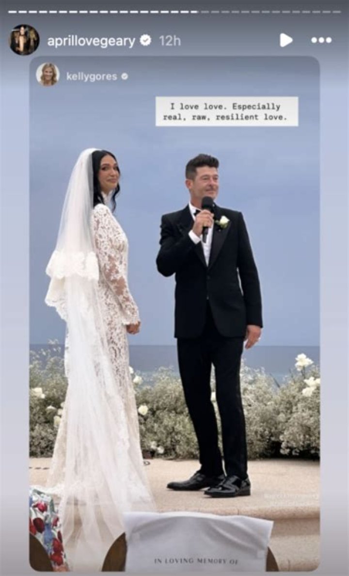 April Love Geary & Robin Thicke Match In Black