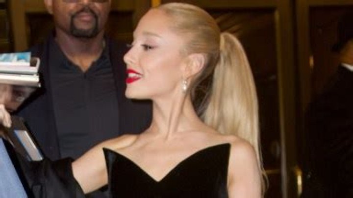 Ariana Grande Rocks Velvet Gown for Ethan Slater&rsquo;s Play on Broadway