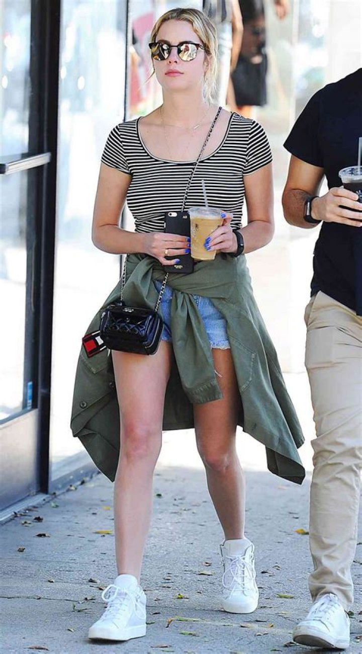 Ashley Benson Wearing A Green Dress