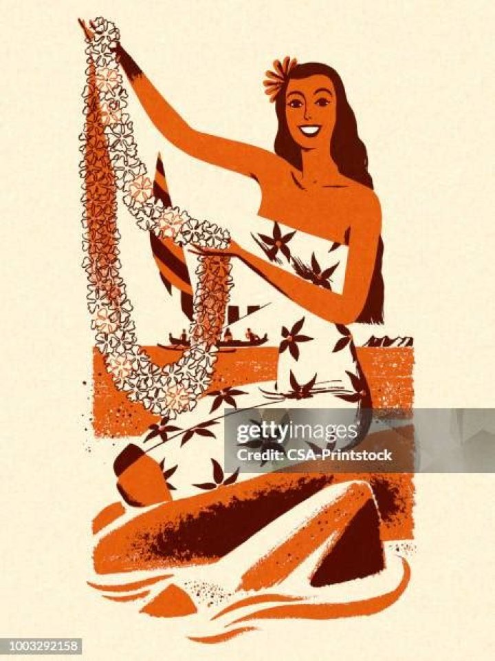 Back side Hawaiian woman holding a waving American flag in American flagged bikini. Tropical Lanikai Beach, east shore of Oahu in Hawaii, USA. Freedom and 4th July patriotic concept.; Shutterstock ID 1115229482; Comments: Art USe