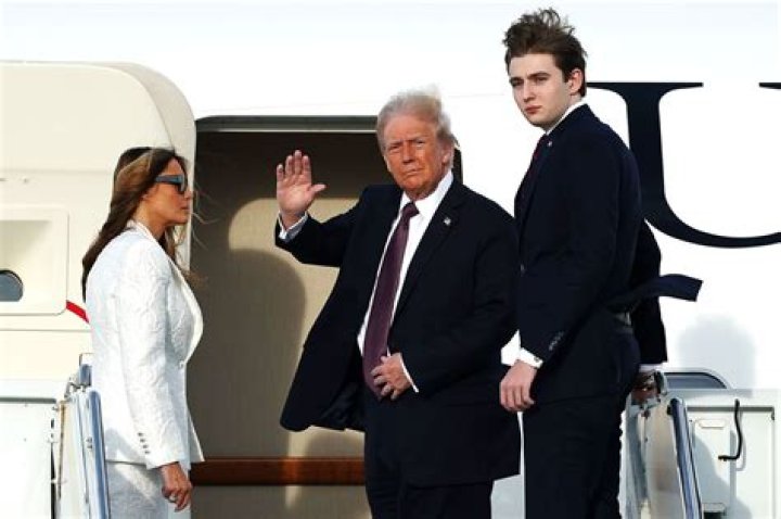 Barron Trump is seen in a family photo at Ivana Trump&rsquo;s funeral