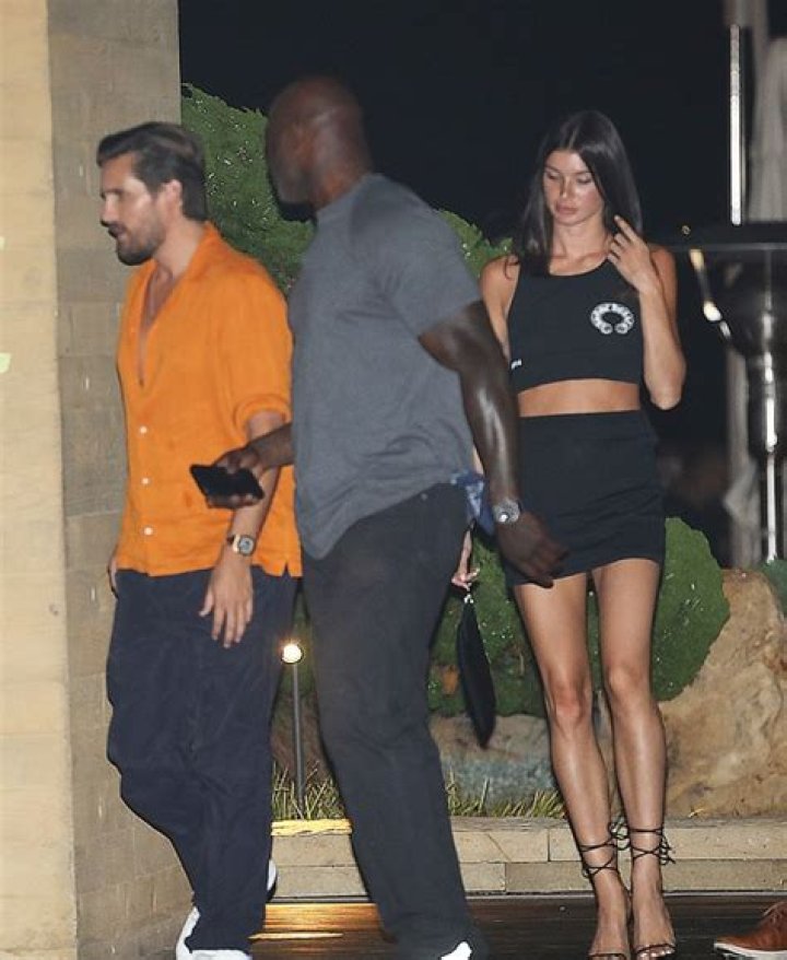 Bella Banos With Scott Disick Walking On The Beach In St. Barts