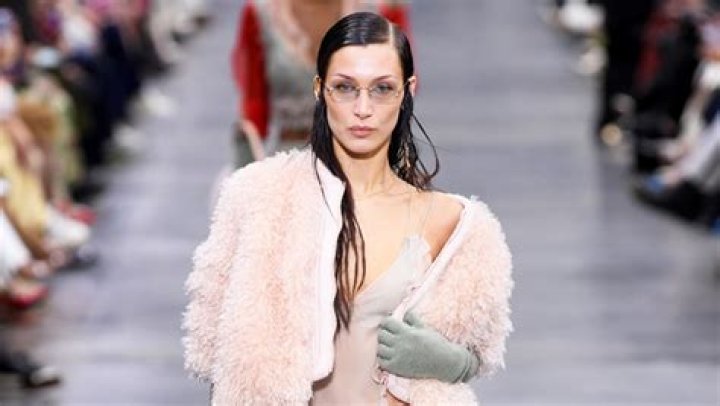Bella Hadid Sheer Outfit Milan Runway SS
