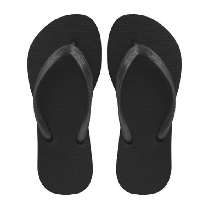 black flip flops
