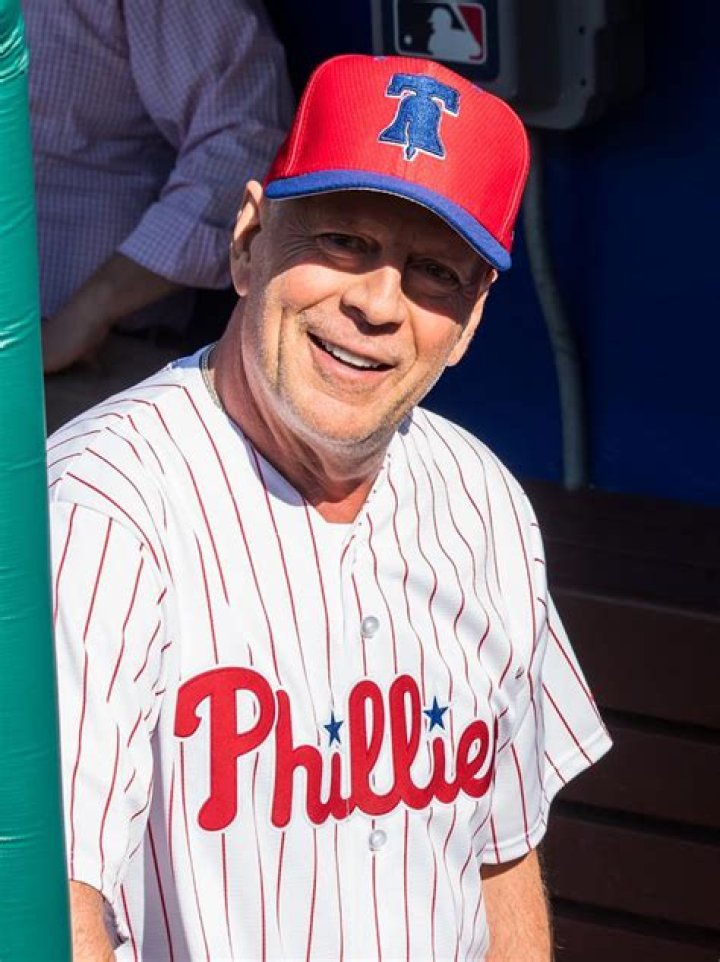 Bruce Willis at Philadelphia Phillies Game