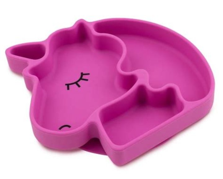 Bumkins Unicorn Silicone Grip Dish in Purple