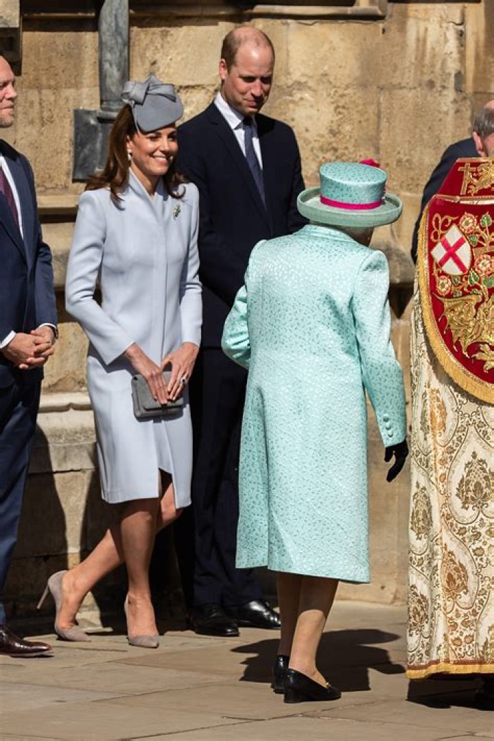 Catherine Duchess of Cambridge, Prince WilliamEaster Sunday service, St George's Chapel, Windsor, UK - 21 Apr 2019 Wearing Alexander McQueen Hat By Jane Taylor Shoes By Emmy London Worn Before (*3706450)