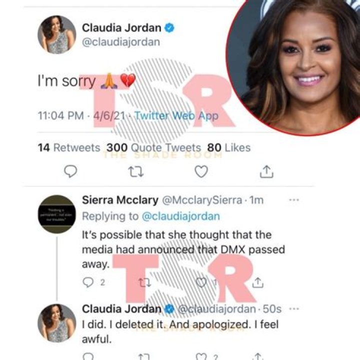 Claudia Jordan Apologizes For Wrongly Tweeting That DMX Died & Getting Backlash From Fans