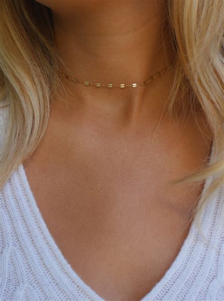 Dainty gold choker necklace