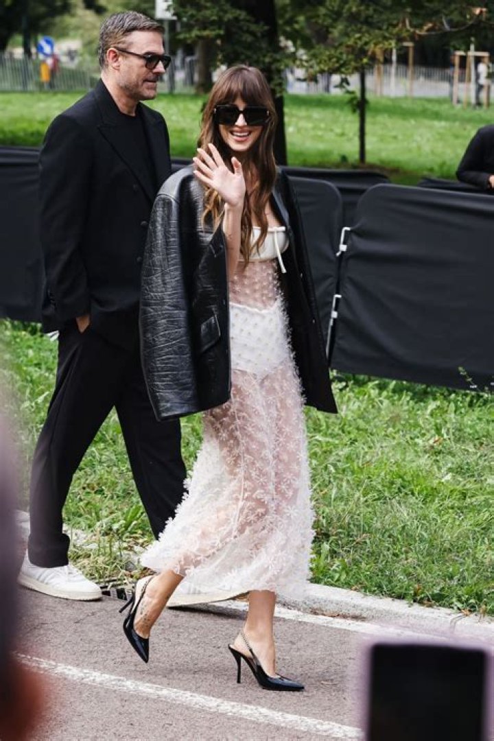 Dakota Johnson looks radiant in a white blazer dress, she spotted leaving Tiny's & The Bar Upstairs in NYC. 13 Jun 2022 Pictured: Dakota Johnson. Photo credit: ZapatA/MEGA TheMegaAgency.com +1 888 505 6342 (Mega Agency TagID: MEGA868417_002.jpg) [Photo via Mega Agency]