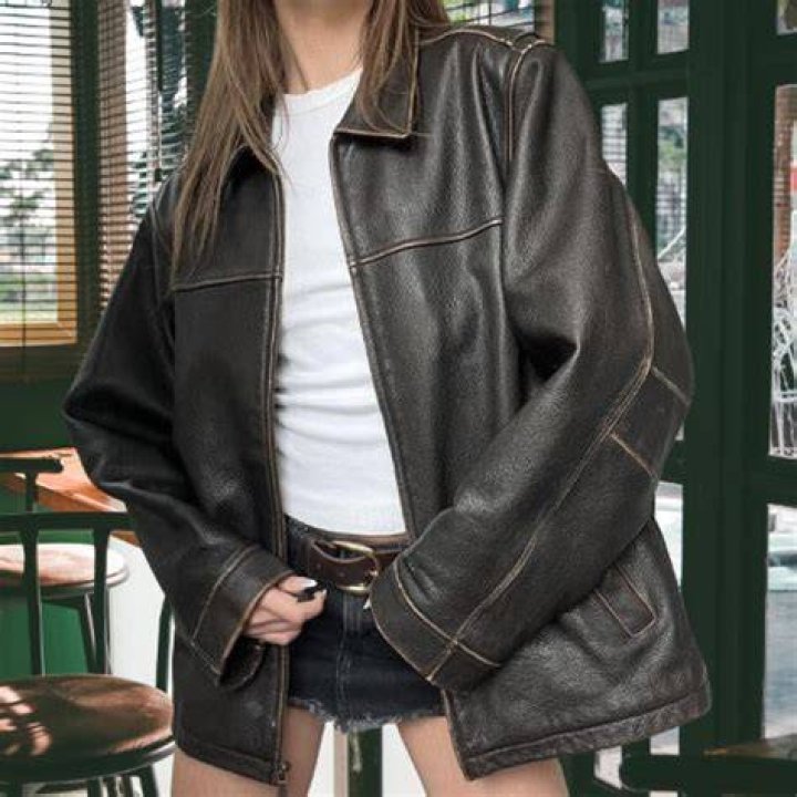 Distressed oversized jacket