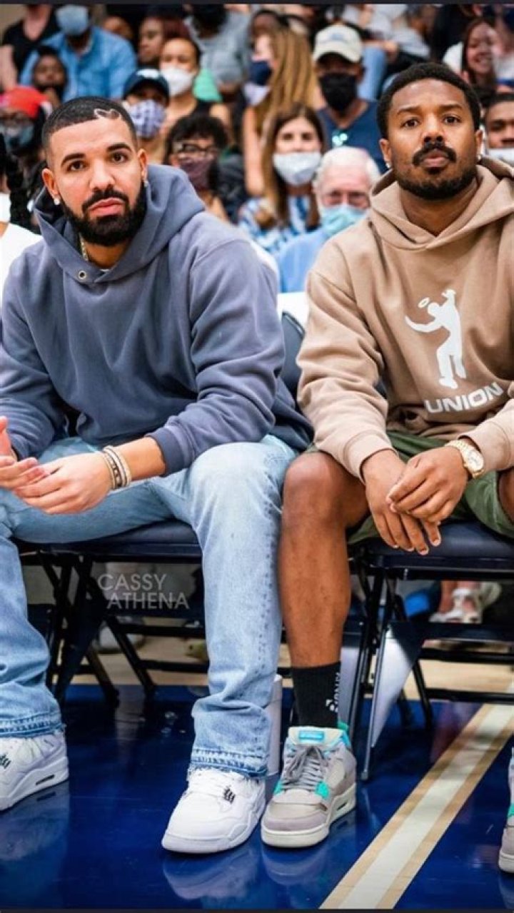 Drake & Michael B Jordan step out to see basketball