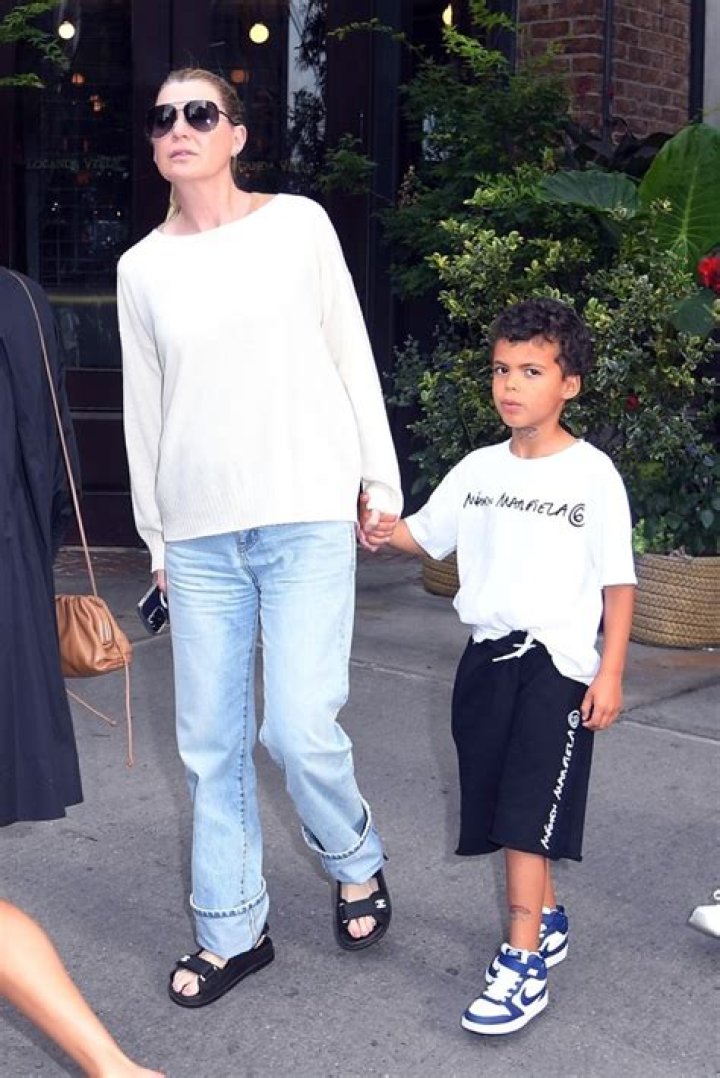 Ellen Pompeo spends her afternoon with her son Eli in Tribeca