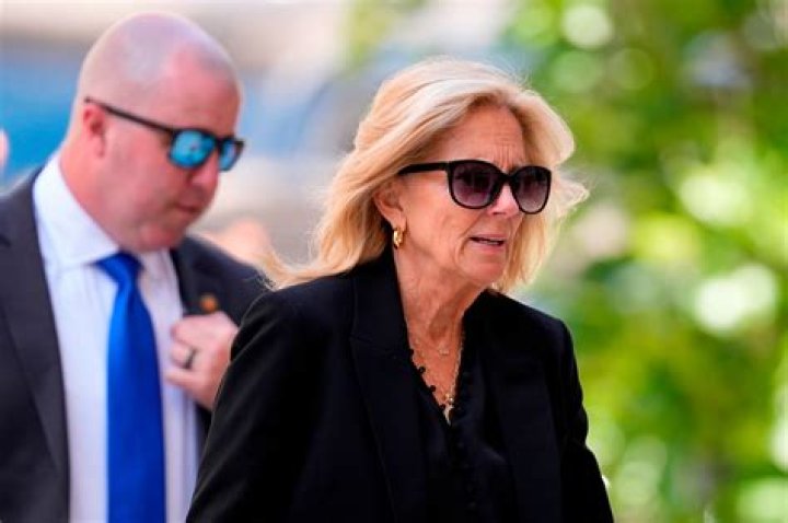 First Lady Jill Biden Arrives For The Press Conference