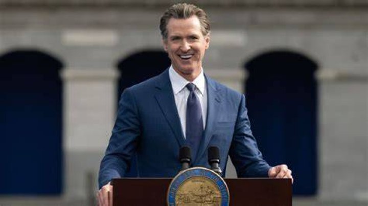 Gavin Newsom making a speech