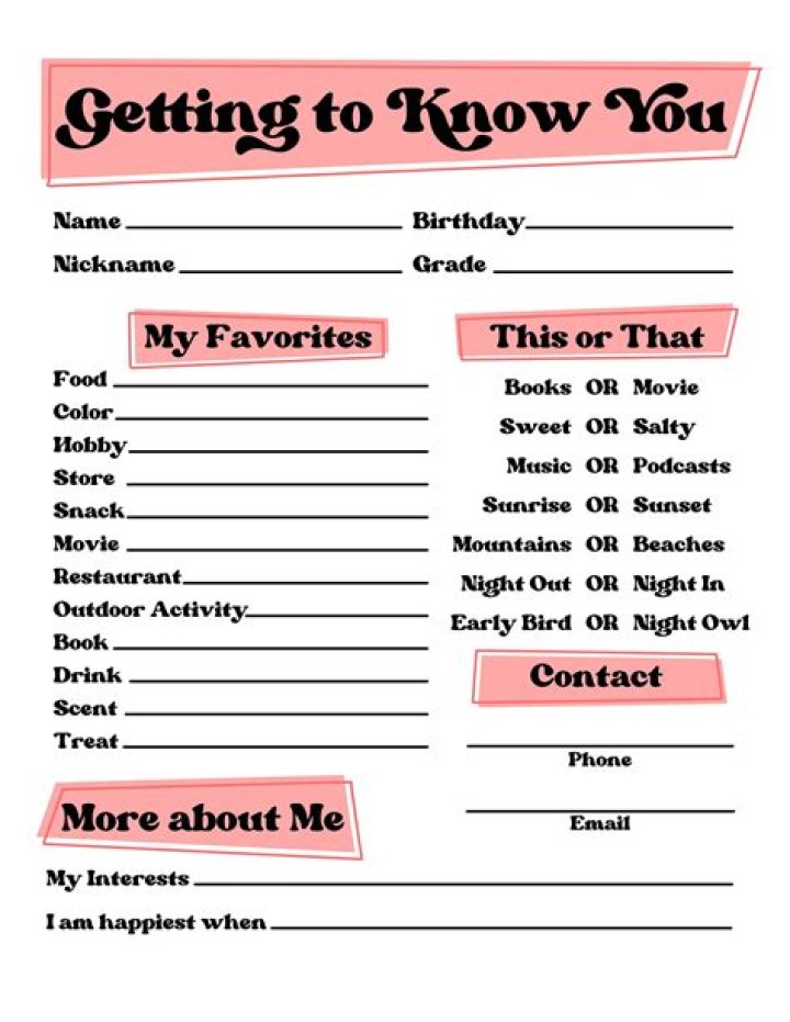 Getting To Know You