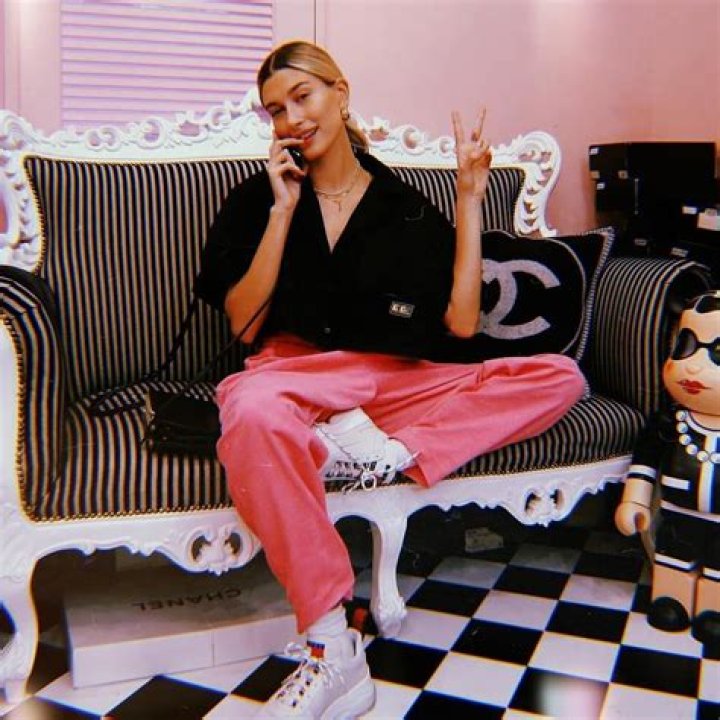 Hailey Baldwin Rocks A Pink Two-Piece
