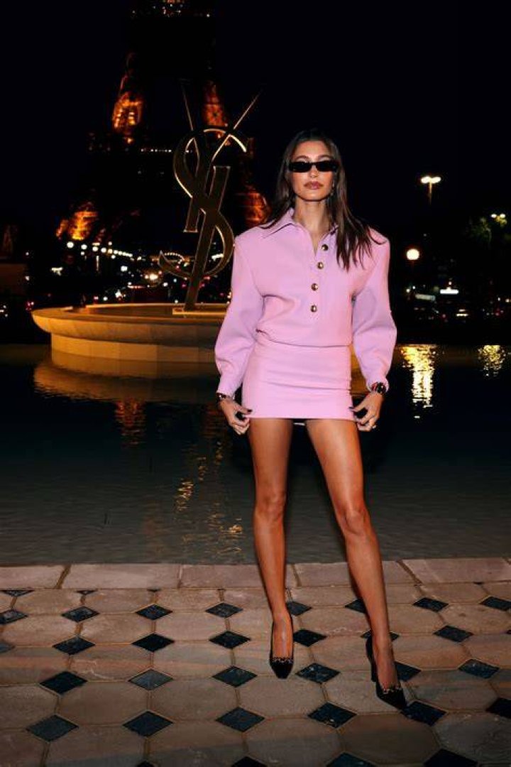 Hailey Bieber At Paris Fashion Week