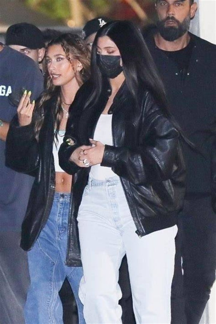 Hailey Bieber & Kylie Jenner Twin In Leather Jackets Heading To Justin Bieber’s Coachella Performance
