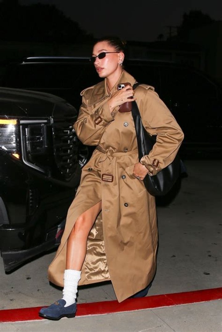 Hailey Bieber Shines In Shiny Blue