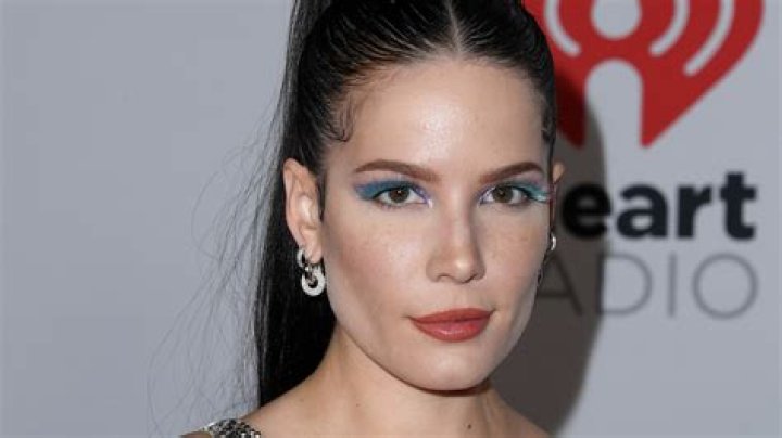 Halsey Rocks Cutout Crystal Jumpsuit With Flared Pants At The iHeartRadio Awards
