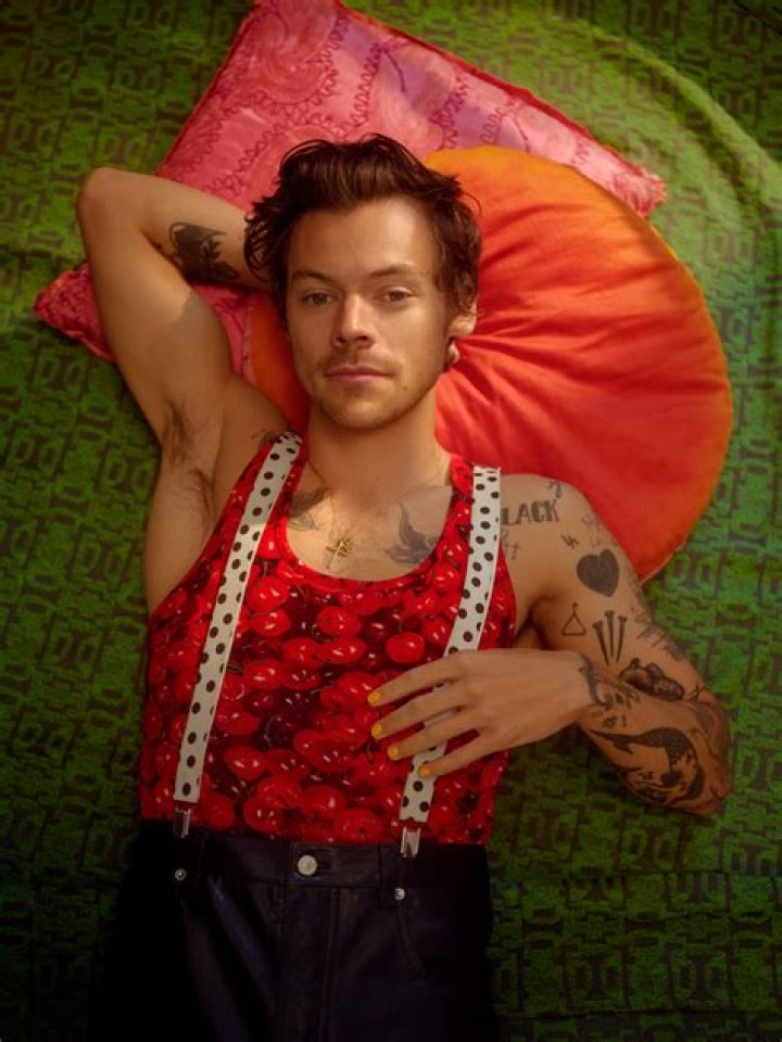 Harry Styles In A Red & White Suit