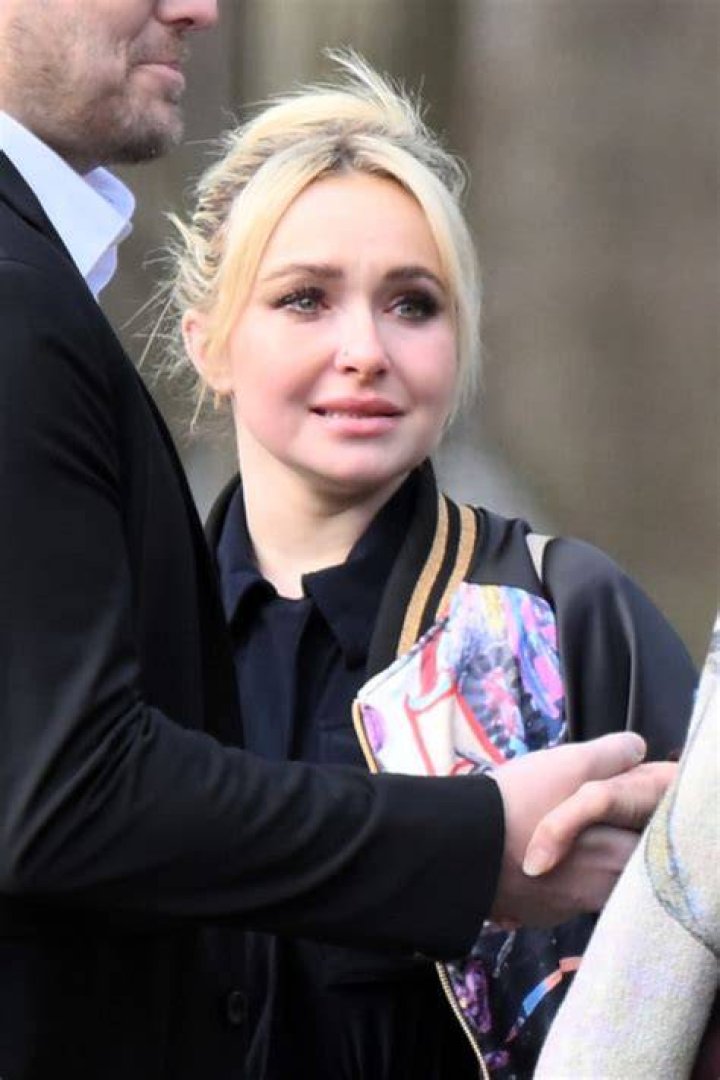 Hayden Panettiere her father with family and friends gather for a celebration and remembrance of Jansen Panettiere at the Palisades Presbyterian church in Nyack New York. Hayden is seen hugging some family arriving at the church and her father Alan aka Skip is seen arriving holding a photo of his son Jansen. Pictured: Hayden Panettiere Ref: SPL5528382 080323 NON-EXCLUSIVE Picture by: Elder Ordonez / SplashNews.com Splash News and Pictures USA: +1 310-525-5808 London: +44 (0)20 8126 1009 Berlin: +49 175 3764 166 World Rights, No Poland Rights, No Portugal Rights, No Russia Rights