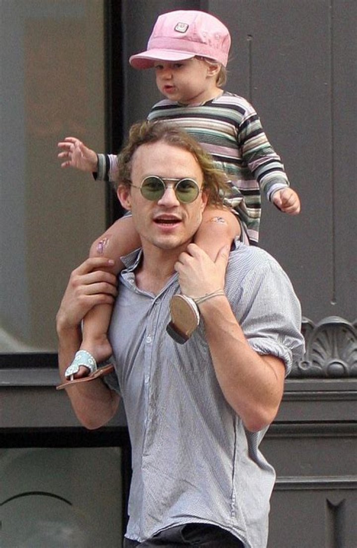 Heath Ledger with his baby daughter Matilda