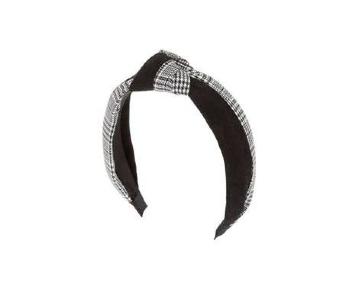 Icing Suede Houndstooth Knotted Headband &ndash; Black, $3.99, Icing.com