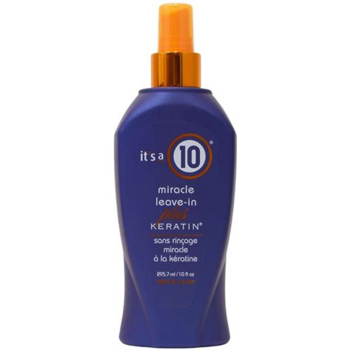 It&rsquo;s a 10 Miracle Leave-In Plus Keratin, $20.99, itsa10haircare.com