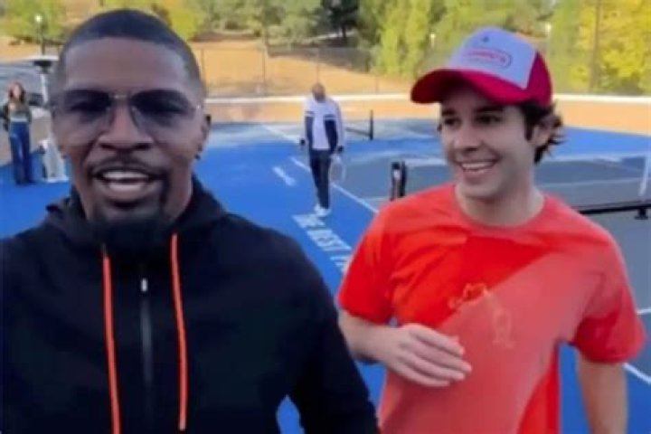 Jamie Foxx Plays pickleball with Casey Patterson