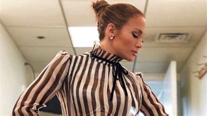 Jennifer Lopez’s Mini Skirt — Tiny Black Skirt & Striped Valentino Shirt – Hollywood Life