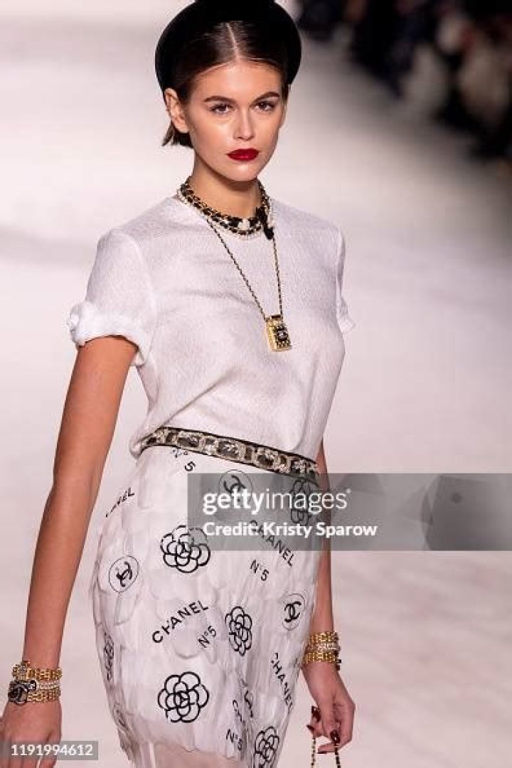 Kaia Gerber walks the Chanel runway