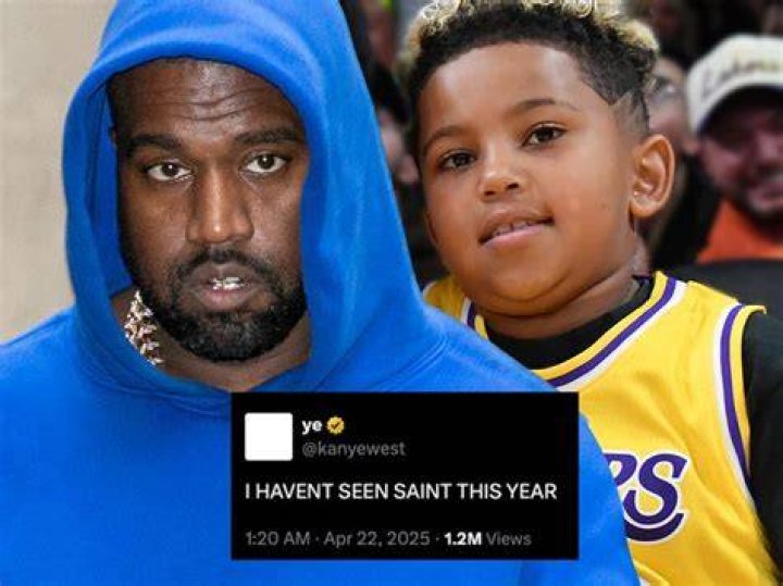 Kanye West, Saint West. Kanye West, kisses his son Saint after throwing out a ceremonial first pitch before a baseball game between the Chicago Cubs and the Chicago White Sox, in Chicago Cubs White Sox Baseball, Chicago, USA - 23 Sep 2018