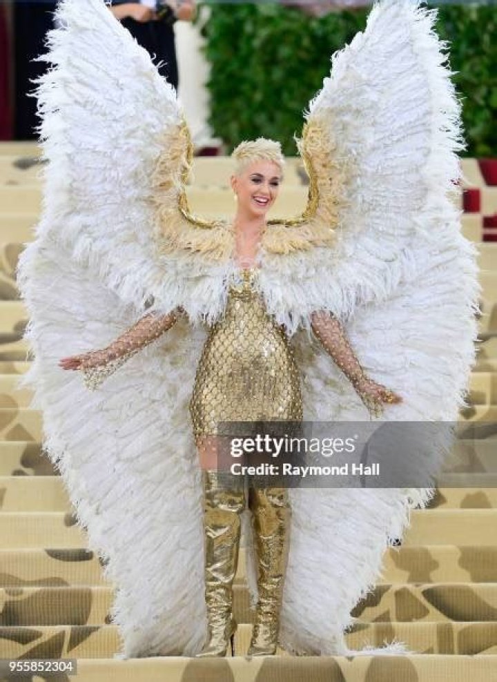 Katy Perry The Costume Institute Benefit celebrating the opening of Rei Kawakubo/Comme des Garcons: Art of the In-Between, Arrivals, The Metropolitan Museum of Art, New York, USA - 01 May 2017 WEARING MAISON MARGIELA SAME OUTFIT AS CATWALK MODEL *8057079v