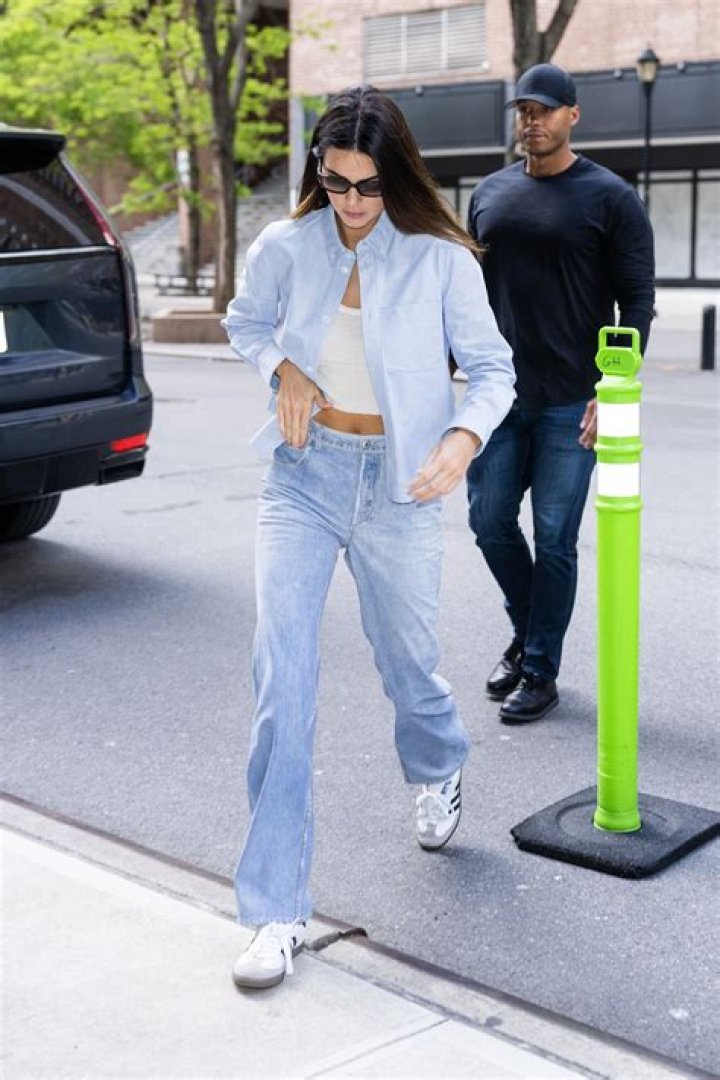 Kendall Jenner In A Denim Crop Top