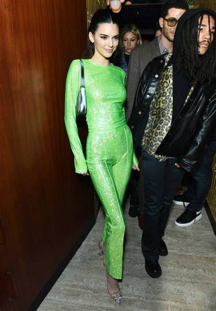 Kendall Jenner In A Neon Mini Skirt