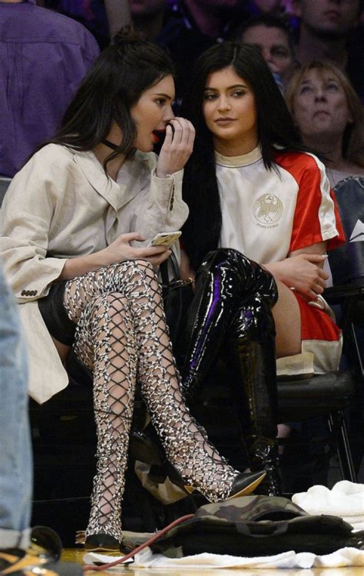 Kendall Jenner in snakeskin thigh-high boots