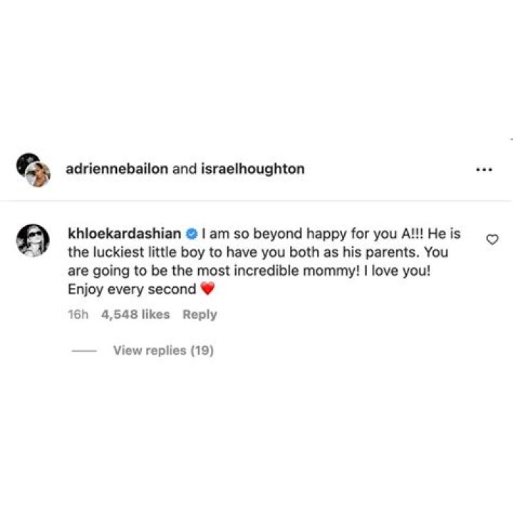 Khloe Kardashian Congratulates Rob’s Ex Adrienne Bailon On Birth Of 1st Baby
