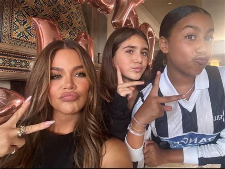 Khloe Kardashian with Penelope Disick and True Thompson