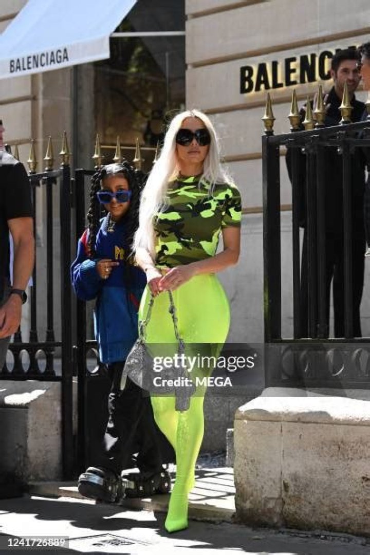 Kim Kardashian In Bight Green Look