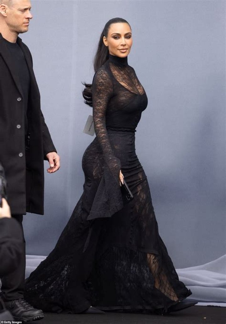 Kim Kardashian in Lace Black Dress