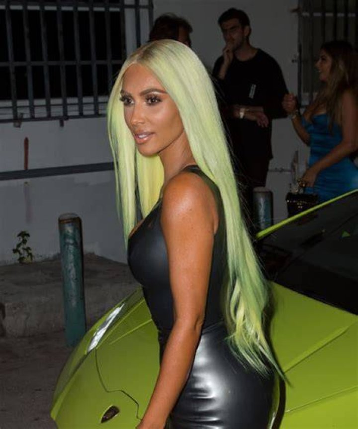 Kim Kardashian In Neon Green Dress