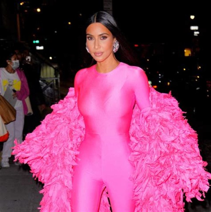 Kim Kardashian In Pink Jumpsuit